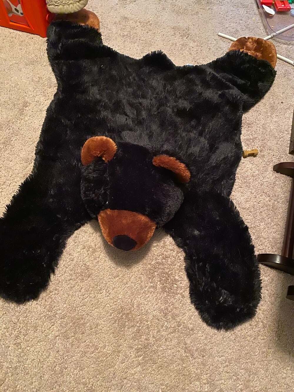 Plush Black Bear Decorative Area Rug